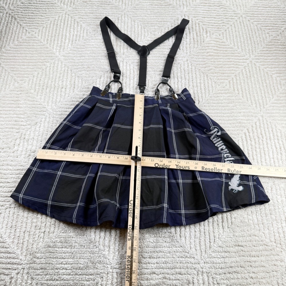 Harry Potter Ravenclaw Suspender Skirt Womens SM Plaid Cosplay Mini Wizardcore - Picture 4 of 11
